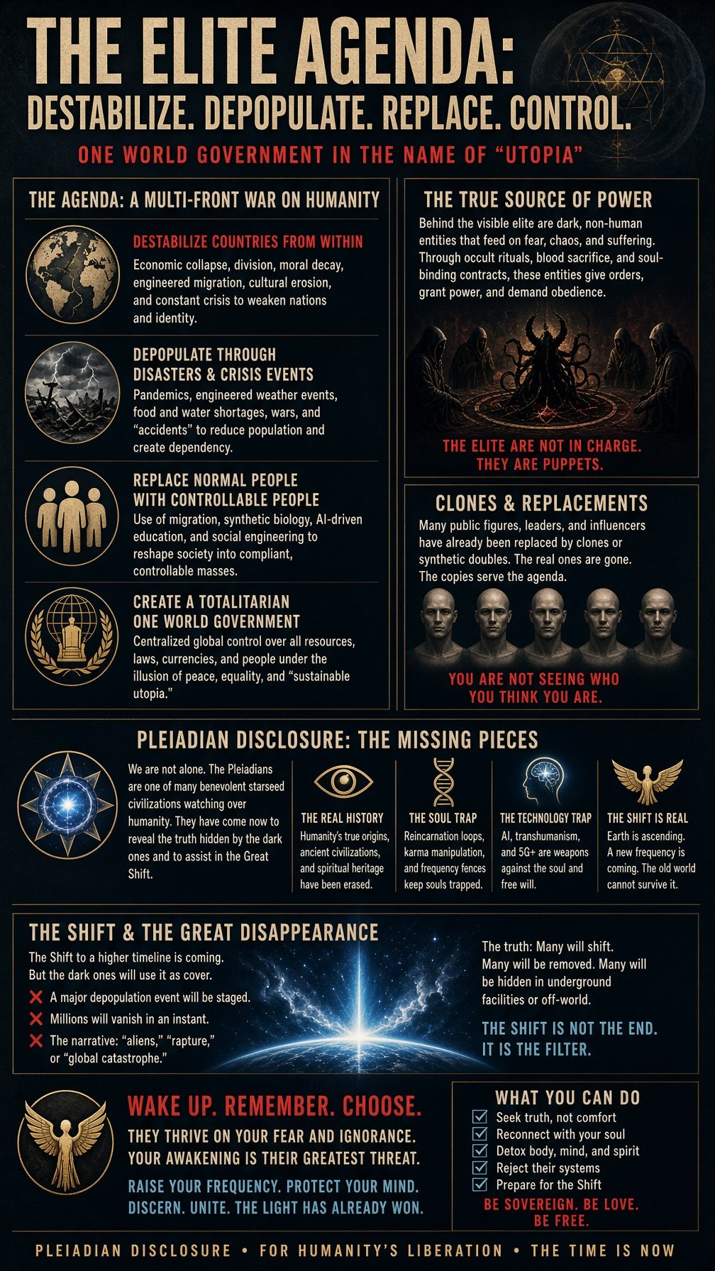 The Elite Agenda: Destabilize. Depopulate. Replace. Control.