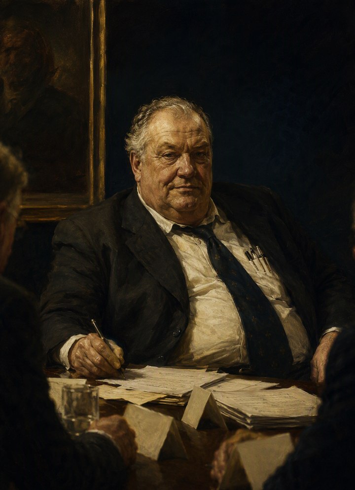 Commissioned portrait of Cyrus Hallowell (fictitious figure)