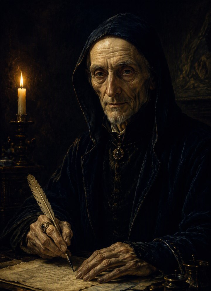 Commissioned portrait of Balthazar Wren (fictitious figure)