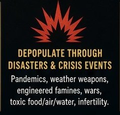 Goal Two — Depopulate Through Disasters and Crisis Events